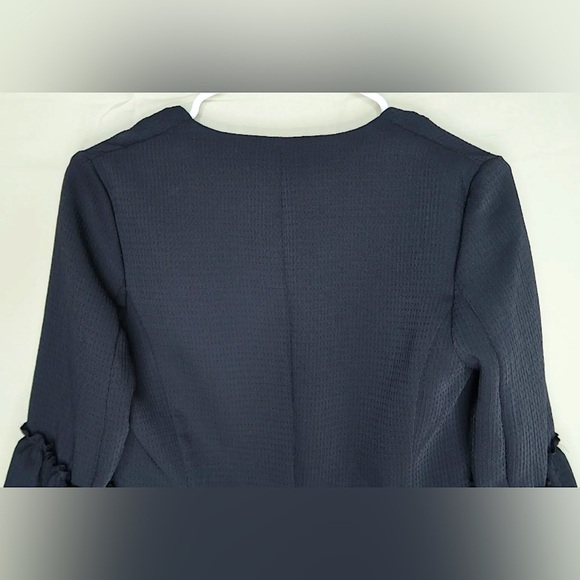 Zara Open Blazer Bell Sleeves Waffle Knit Black Women’s Size XS Extra Small - Picture 7 of 9